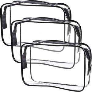 Clear Toiletry Bag Quart Size Bag Travel Makeup Cosmetic Bag PVC Toiletries Cosm